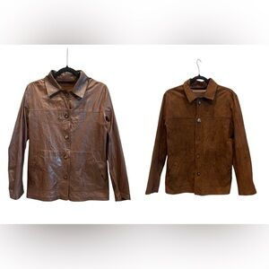 Laffon Argentina genuine size M Brown Leather and Suede reversible Jackets